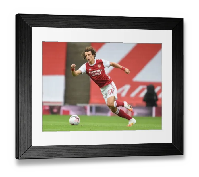 Framed Print : Arsenal's David Luiz in Action at Empty Emirates: Arsenal vs Sheffield United, Premier League 2020-21