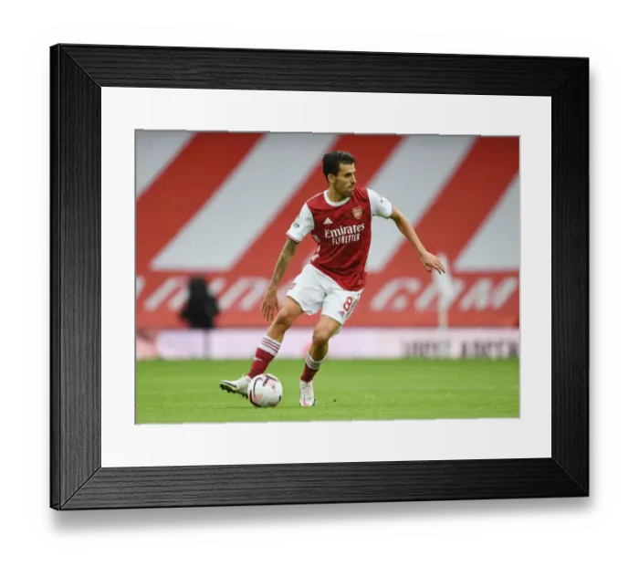 Framed Print : Arsenal's Dani Ceballos in Action: 2020-21 Premier League Match Against Sheffield United at Emirates Stadium (Behind Closed Doors)