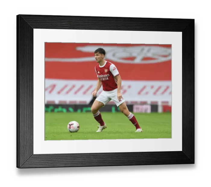 Framed Print : Arsenal's Kieran Tierney in Action: Arsenal vs Sheffield United (2020-21) - Emirates Stadium
