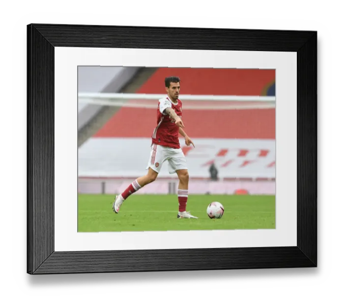 Framed Print : Arsenal's Dani Ceballos Plays On at Empty Emirates Against Sheffield United, Premier League 2020-21