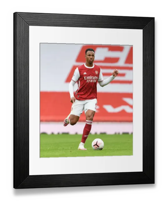 Framed Print : Gabriel's Performance at Empty Emirates: Arsenal vs Sheffield United, Premier League 2020-21