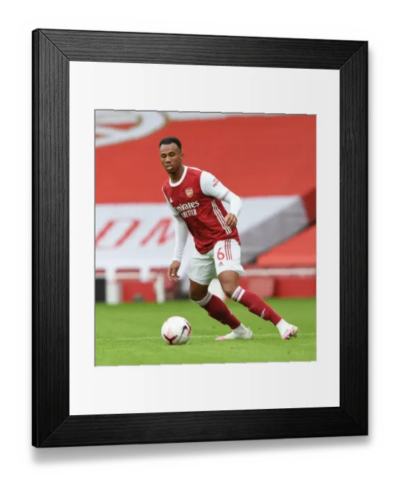 Framed Print : Arsenal's Gabriel in Action against Sheffield United (2020-21) - Emirates Stadium, London (Behind Closed Doors)