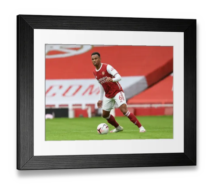 Framed Print : Arsenal vs Sheffield United: Gabriel in Action at Empty Emirates Stadium, Premier League 2020-21