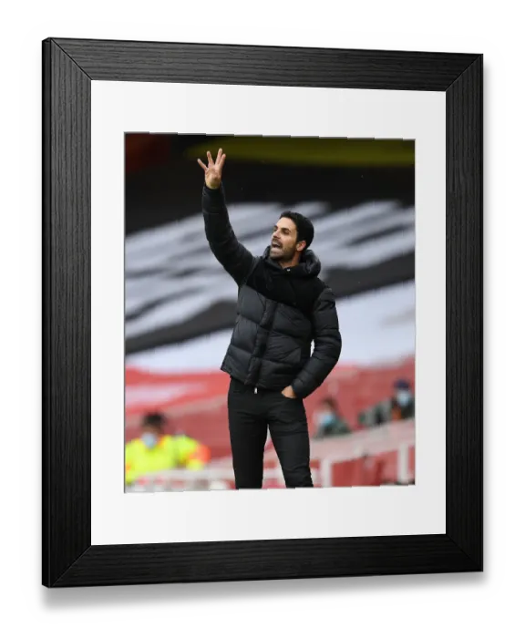 Framed Print : Mikel Arteta Guides Arsenal in Empty Emirates: Arsenal vs Sheffield United, 2020-21 Framed Print : Mikel Arteta Guides Arsenal in Empty Emirates: Arsenal vs Sheffield United, 2020-21