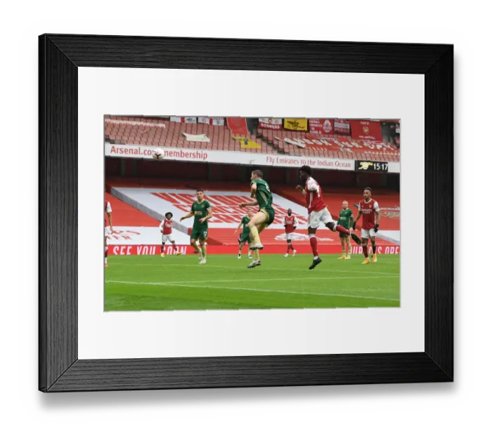 Framed Print : Bukayo Saka Scores First Arsenal Goal of the Season in Empty Emirates Stadium (2020-21) Framed Print : Bukayo Saka Scores First Arsenal Goal of the Season in Empty Emirates Stadium (2020-21)