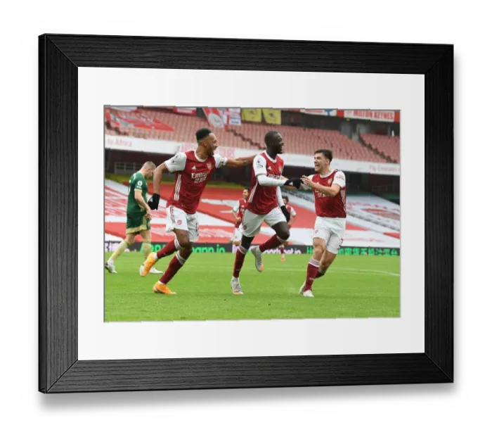 Framed Print : Arsenal's Pepe and Aubameyang: Celebrating Goals in Empty Emirates Stadium (2020-21) Framed Print : Arsenal's Pepe and Aubameyang: Celebrating Goals in Empty Emirates Stadium (2020-21)