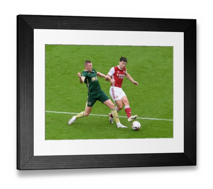 Framed Print : Arsenal vs Sheffield United: Tierney vs Lundstram - A Battle at the Emirates, Premier League 2020-21