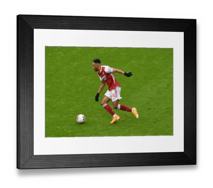 Framed Print : Arsenal's Aubameyang Shines in Arsenal v Sheffield United Premier League Clash (2020-21)