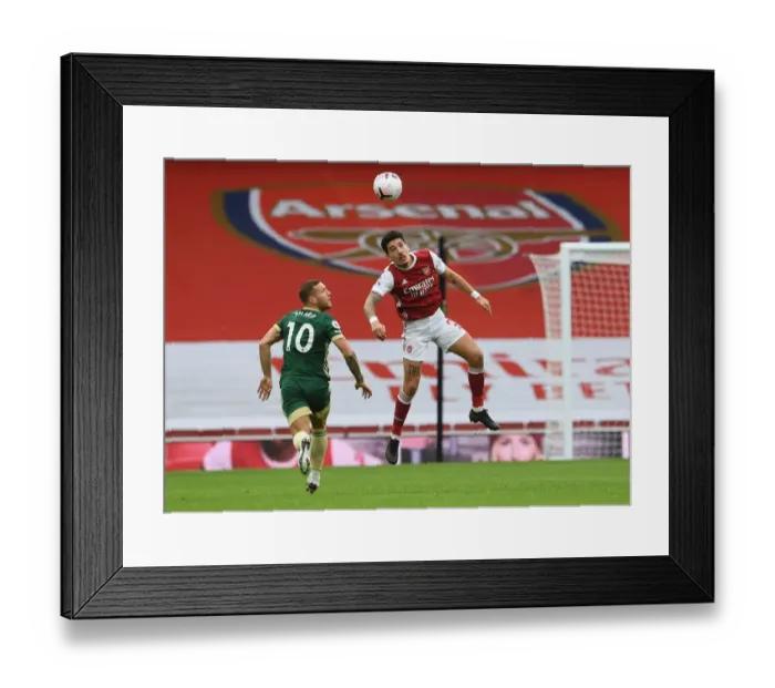 Framed Print : Bellerin Bravely Defends: Arsenal vs Sheffield United, Premier League 2020-21
