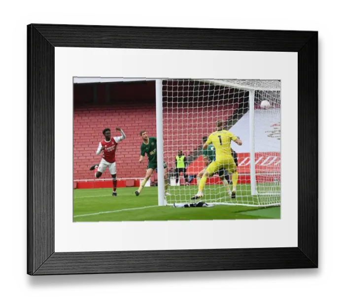 Framed Print : Saka Scores First: Arsenal vs Sheffield United, Premier League 2020-21