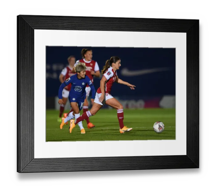 Framed Print : Van de Donk Sprints Past Ji: Chelsea Women vs. Arsenal Women in Continental Cup Clash Framed Print : Van de Donk Sprints Past Ji: Chelsea Women vs. Arsenal Women in Continental Cup Clash
