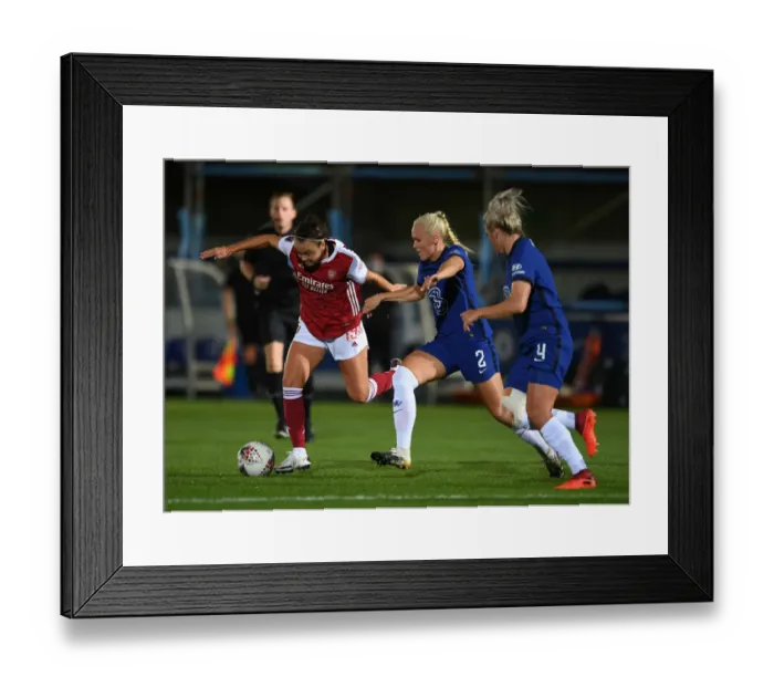 Framed Print : Foord vs. Thorisdottir: A Continental Cup Battle - Chelsea Women vs. Arsenal Women Framed Print : Foord vs. Thorisdottir: A Continental Cup Battle - Chelsea Women vs. Arsenal Women