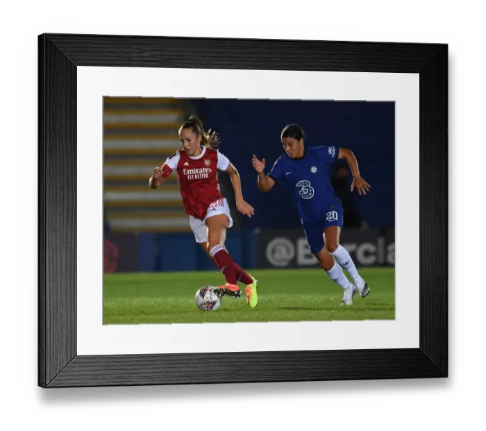 Framed Print : Clash of Stars: Lia Walti vs. Sam Kerr - Chelsea Women vs. Arsenal Women Continental Cup Showdown