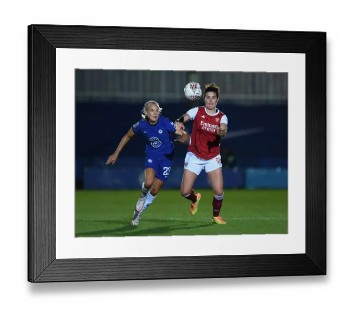 Framed Print : Clash of Titans: Chelsea Women vs. Arsenal Women in Continental Cup Showdown