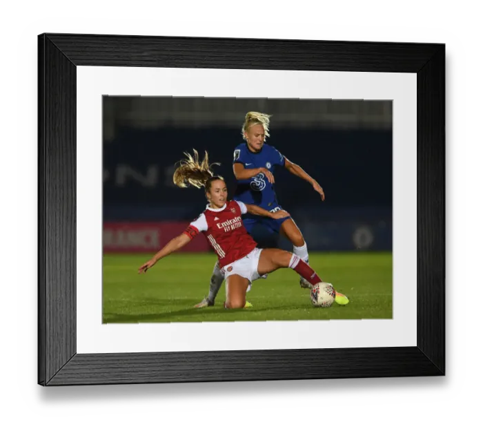 Framed Print : Clash of Titans: Chelsea Women vs. Arsenal Women in Continental Cup Showdown