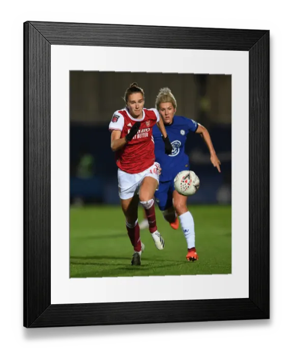 Framed Print : Arsenal's Vivianne Miedema in Action against Chelsea Women in Continental Cup Match