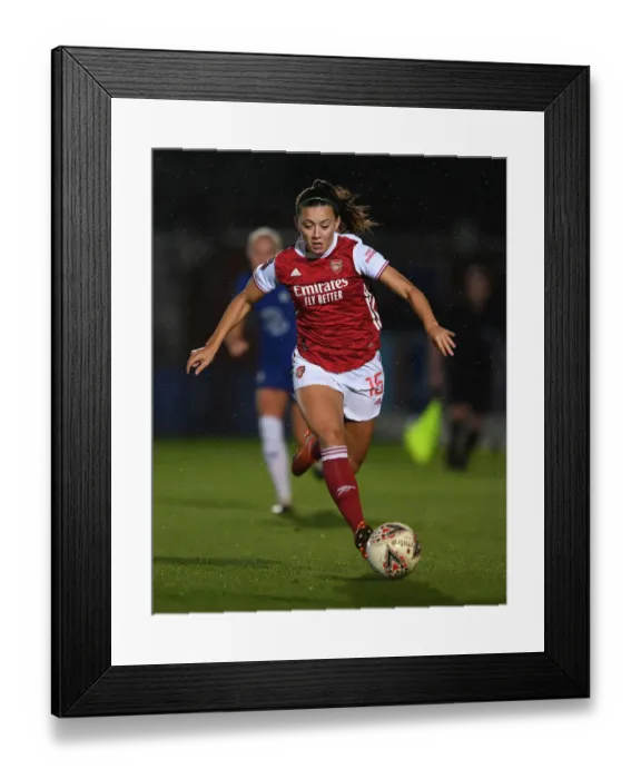 Framed Print : Arsenal's Katie McCabe in Action: Chelsea Women vs. Arsenal Women Continental Cup Showdown