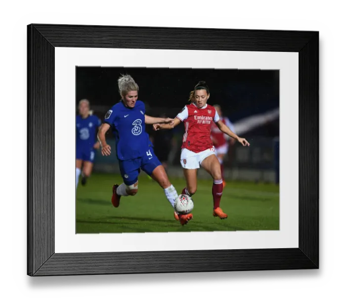 Framed Print : Chelsea Women vs Arsenal Women: A Battle in the Continental Cup Framed Print : Chelsea Women vs Arsenal Women: A Battle in the Continental Cup