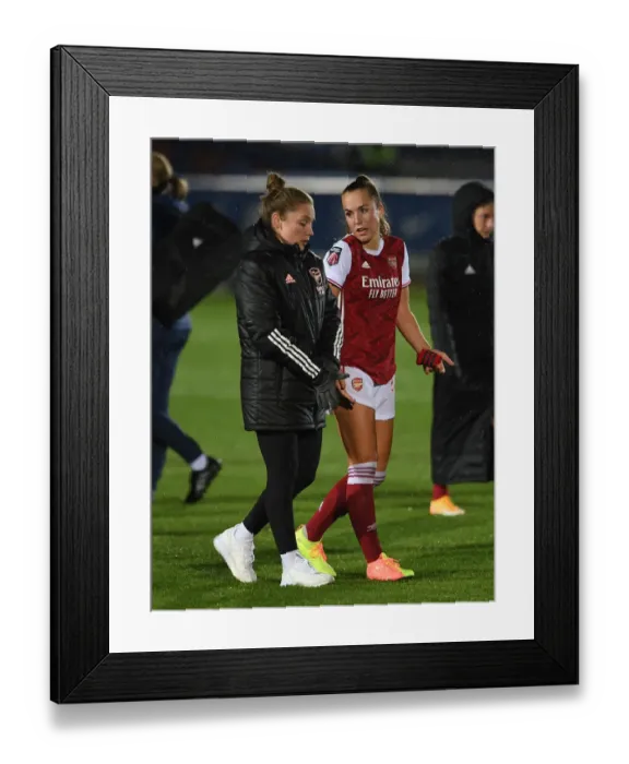 Framed Print : Intense Rivalry: A Moment of Calm for Walti and Little Amidst Chelsea vs Arsenal Women's Clash