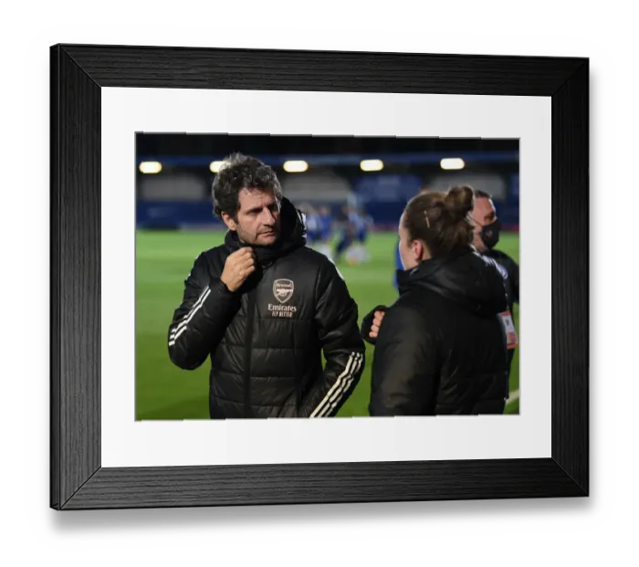 Framed Print : Arsenal Women vs. Chelsea Women: Montemurro and Little's Pre-Match Conversation - Continental Cup 2020-21