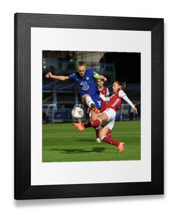 Framed Print : Clash of Titans: Chelsea Women vs. Arsenal Women in Continental Cup Showdown Framed Print : Clash of Titans: Chelsea Women vs. Arsenal Women in Continental Cup Showdown