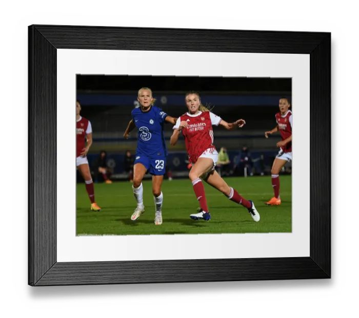 Framed Print : Clash of Titans: Chelsea Women vs. Arsenal Women in Continental Cup Showdown