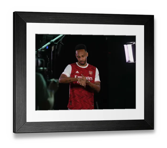 Framed Print : Arsenal First Team 2020-21: Pierre-Emerick Aubameyang at Arsenal Photocall