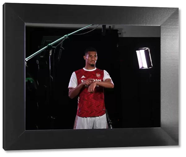 Arsenal First Team 2020-21: William Saliba at Arsenal Media Photocall