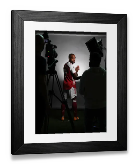 Framed Print : Arsenal First Team 2020-21: Alexandre Lacazette at Arsenal Photocall