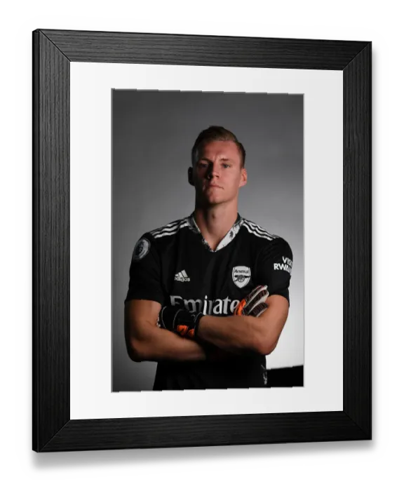 Framed Print : Arsenal 2020-21 First Team Photocall: Bernd Leno