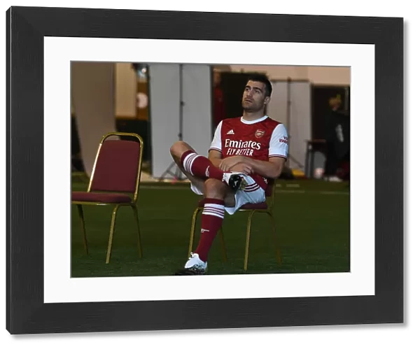 Arsenal First Team 2020-21: Sokratis at Arsenal Media Photocall