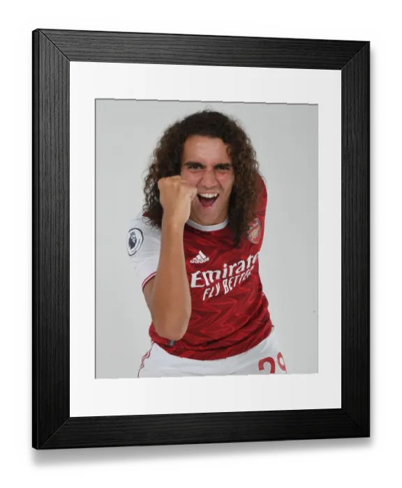 Framed Print : Arsenal First Team: Matteo Guendouzi at 2020-21 Season Kick-Off Training