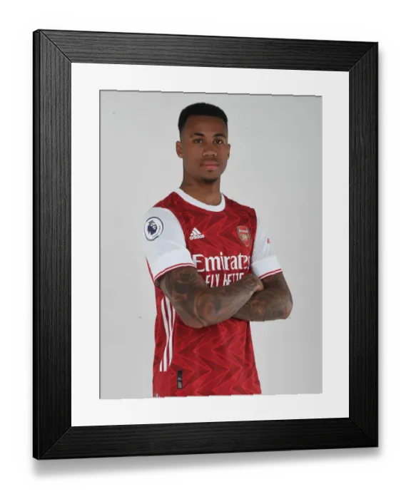Framed Print : Gabriel of Arsenal: Focused and Ready for the 2020-21 Season at London Colney Training Ground