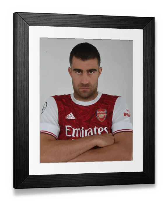 Framed Print : Arsenal's Sokratis Training at London Colney During 2020-21 Season