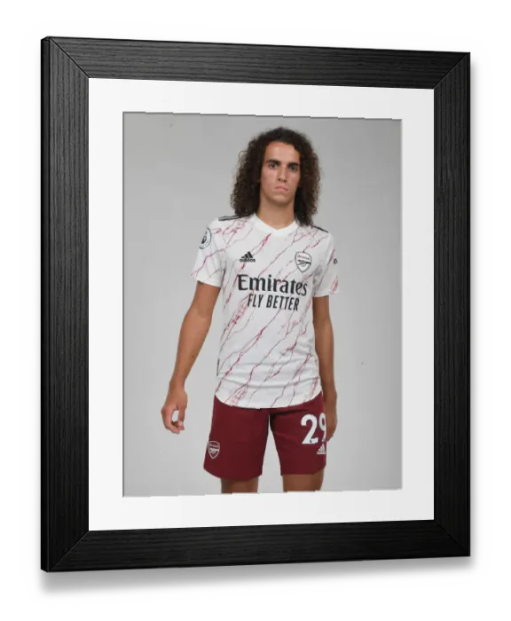 Framed Print : Arsenal's Matteo Guendouzi in Focus: Training Sessions Begin at London Colney (2020-21 Season)