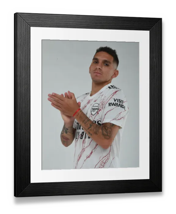 Framed Print : Arsenal's Lucas Torreira in Focus: Training Sessions Begin at London Colney (2020-21)