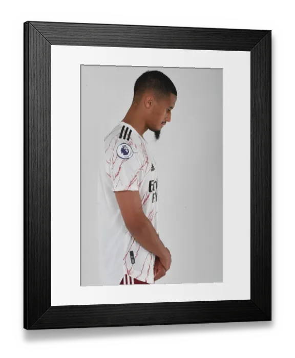 Framed Print : Arsenal's William Saliba Prepares for 2020-21 Season in Training