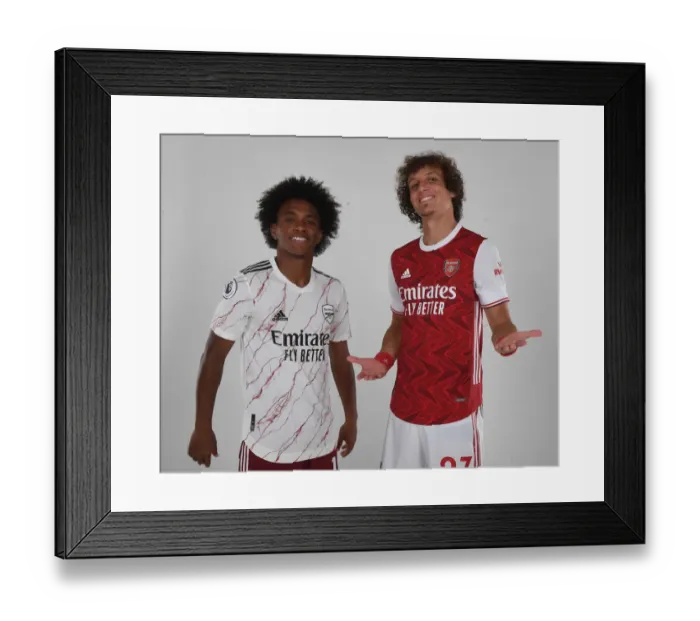Framed Print : Arsenal First Team: Willian and David Luiz in Training Session, 2020-21 Framed Print : Arsenal First Team: Willian and David Luiz in Training Session, 2020-21