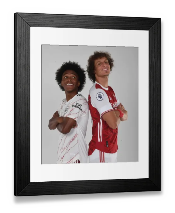 Framed Print : Arsenal First Team: Willian and David Luiz at 2020-21 Team Photocall Framed Print : Arsenal First Team: Willian and David Luiz at 2020-21 Team Photocall