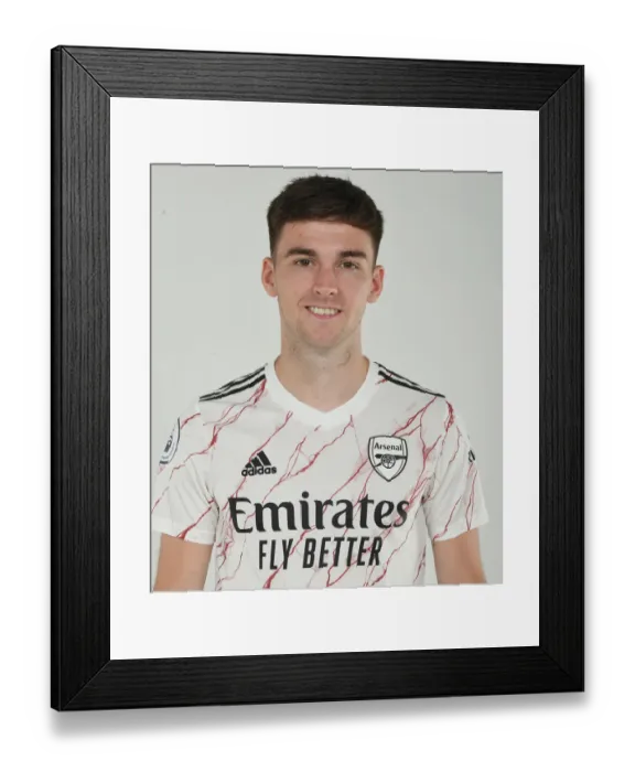 Framed Print : Arsenal First Team: 2020-21 Season Kick-Off Photocall - Kieran Tierney
