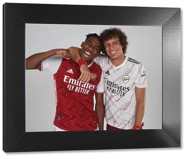 Arsenal 2020-21 First Team: Joe Willock and David Luiz at Training Session