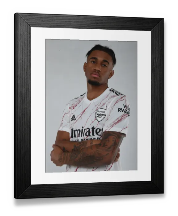 Framed Print : Arsenal 2020-21 First Team Photocall: Reiss Nelson at London Colney