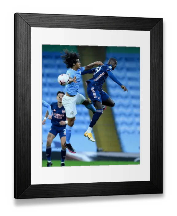 Framed Print : Arsenal vs Manchester City: 2020-21 Premier League Clash at Empty Etihad Stadium