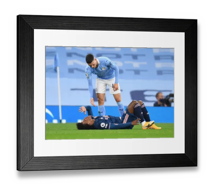 Framed Print : Arsenal vs Manchester City: Empty Etihad Stadium Showdown - Premier League Clash Amidst Coronavirus Restrictions (2020-21)