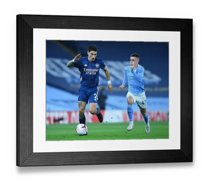 Framed Print : Bellerin Breaks Past Foden: Manchester City vs. Arsenal, 2020-21 Premier League Framed Print : Bellerin Breaks Past Foden: Manchester City vs. Arsenal, 2020-21 Premier League