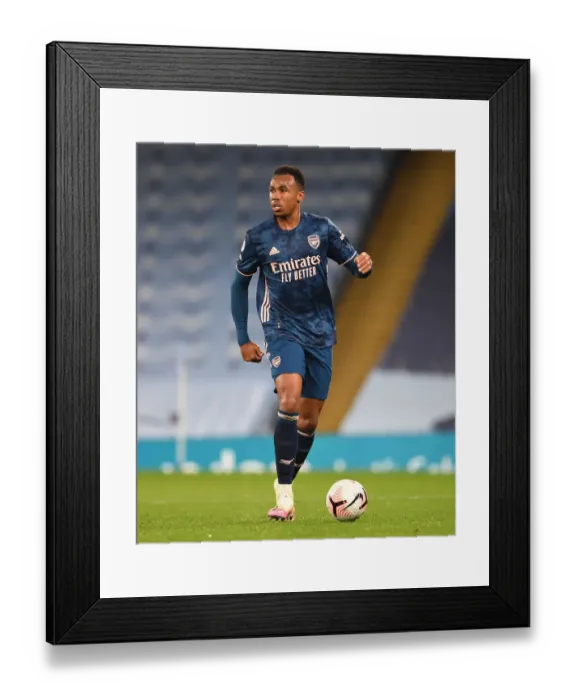 Framed Print : Gabriel Faces Manchester City: Arsenal vs. City, 2020-21 Premier League