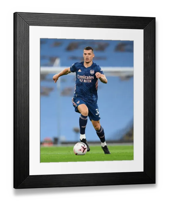 Framed Print : Xhaka at Etihad: Arsenal vs Manchester City, Premier League 2020-21 Framed Print : Xhaka at Etihad: Arsenal vs Manchester City, Premier League 2020-21