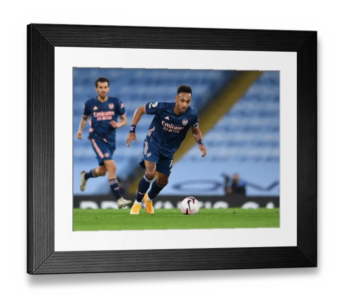 Framed Print : Pierre-Emerick Aubameyang Faces Manchester City: Arsenal vs. Manchester City, Premier League 2020-21