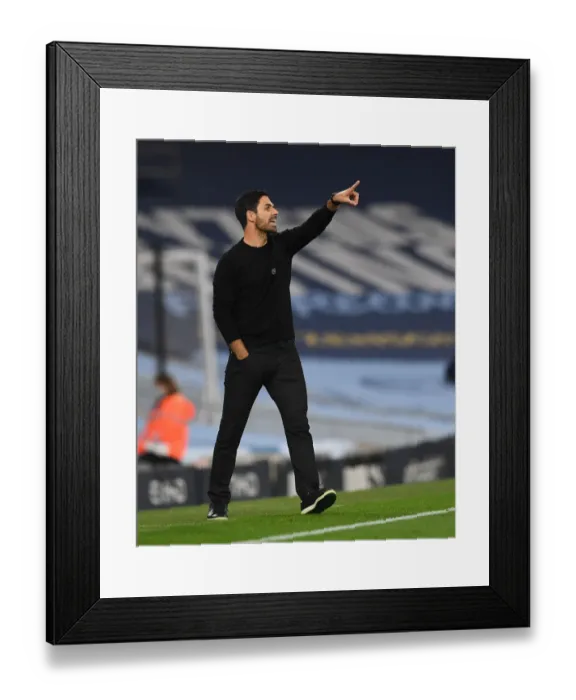Framed Print : Mikel Arteta at Etihad: Arsenal vs Manchester City, Premier League 2020-21