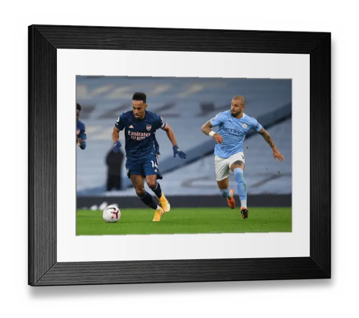 Framed Print : Manchester City vs Arsenal: Aubameyang vs Walker - Premier League Showdown (2020-21)